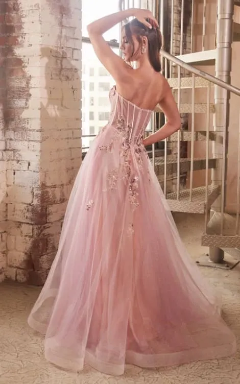 Ladivine- Strapless Layered Tulle Ball Gown