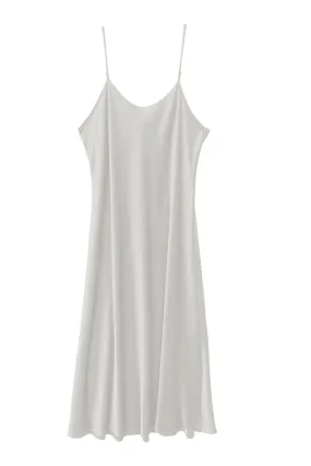 Leah Easy Satin Maxi Slip Dress - Ivory