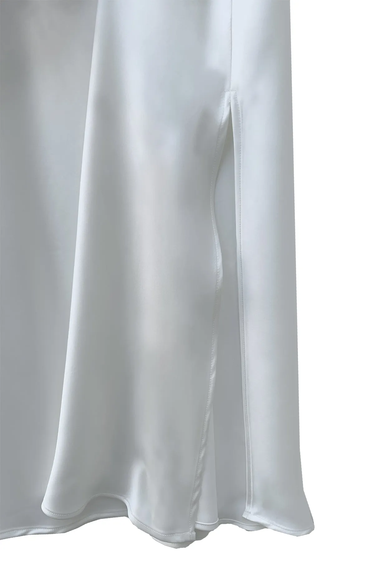 Leah Easy Satin Maxi Slip Dress - Ivory
