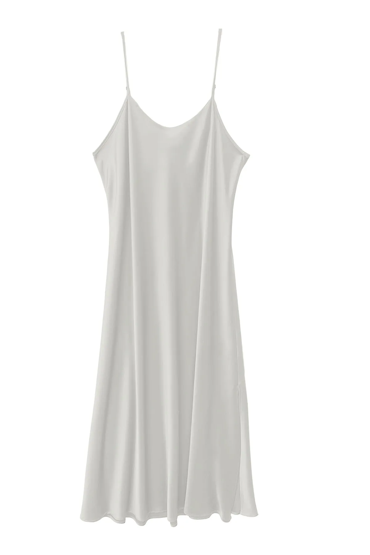 Leah Easy Satin Maxi Slip Dress - Ivory