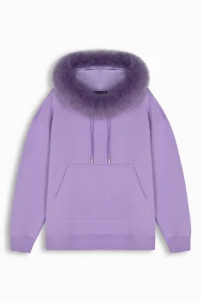 Lilac Fox Fur Hoodie