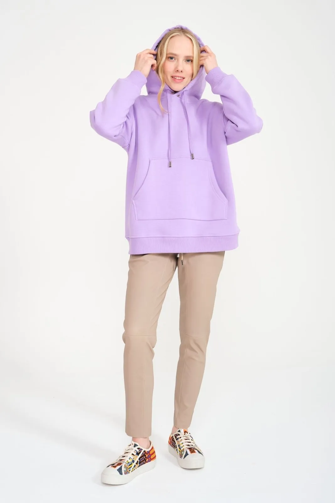 Lilac Fox Fur Hoodie