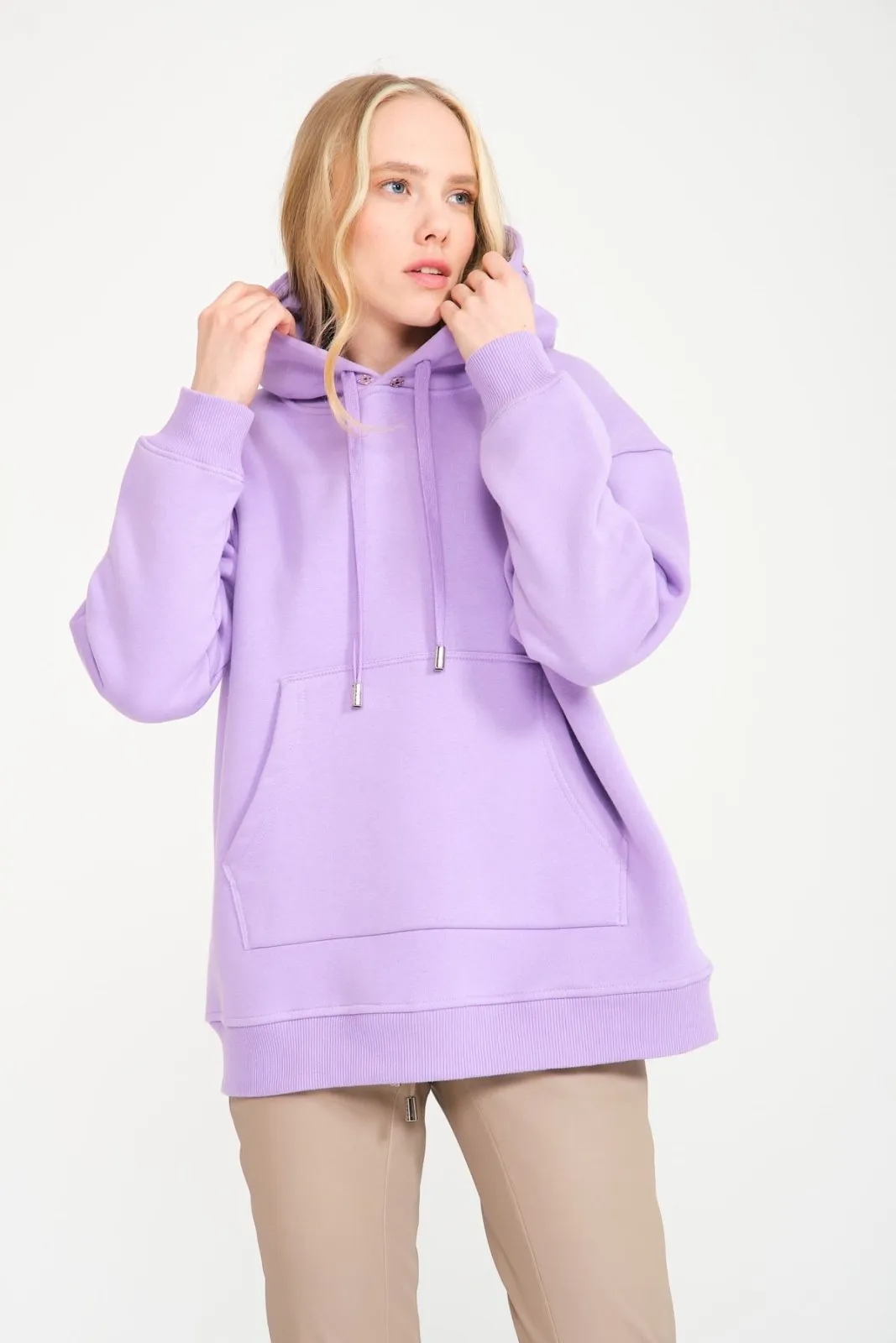 Lilac Fox Fur Hoodie