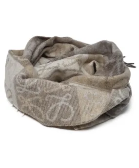 Loewe Beige Print Wool & Cashmere Scarf