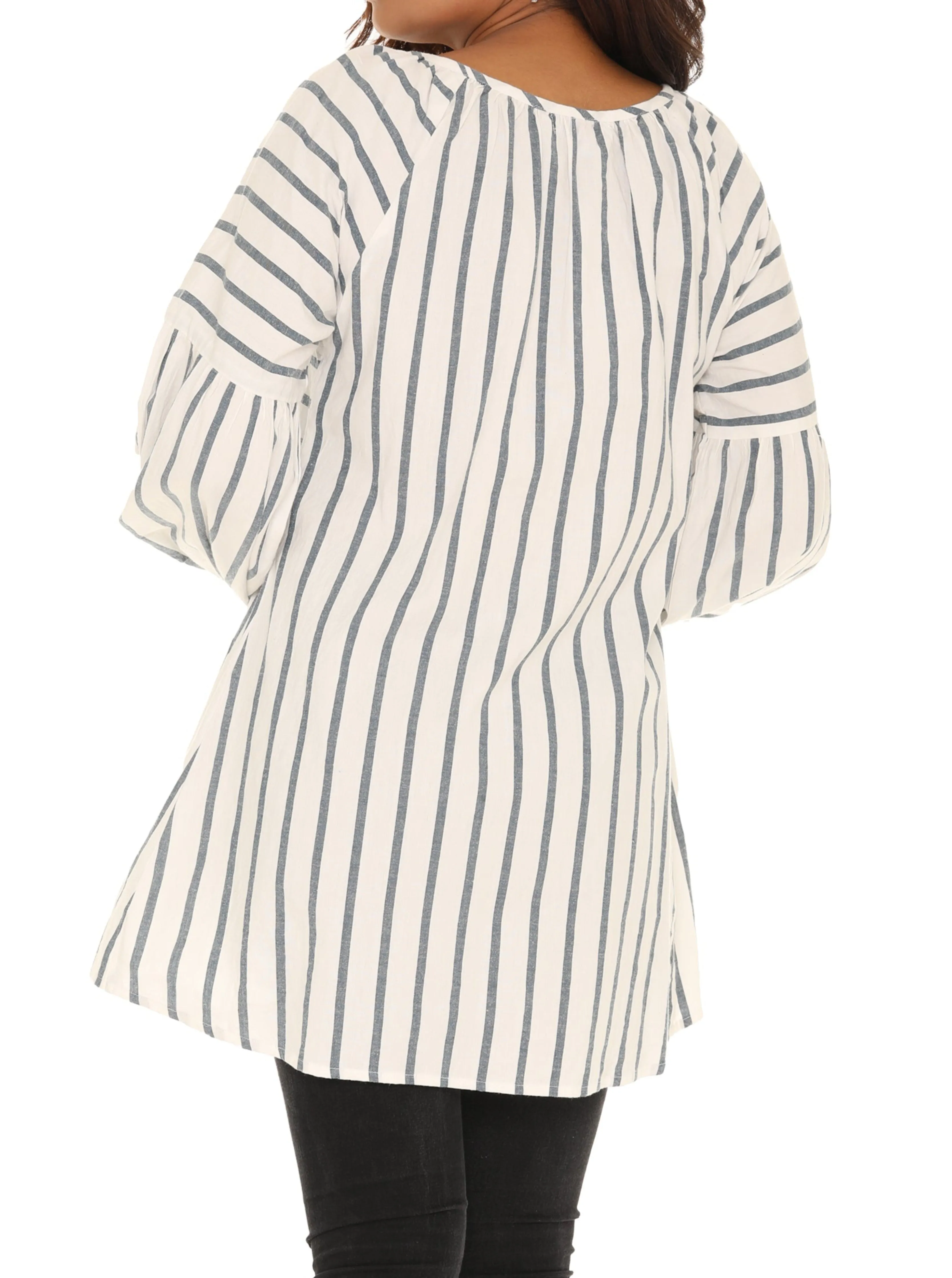 Long sleeve cotton Stripe Tunic