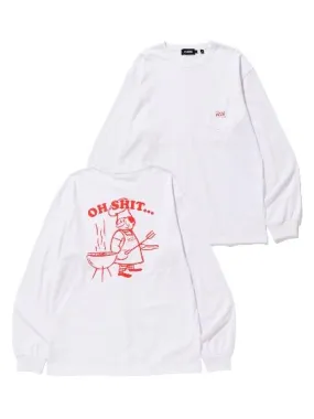 L/S POCKET TEE OH SHIT WHITE
