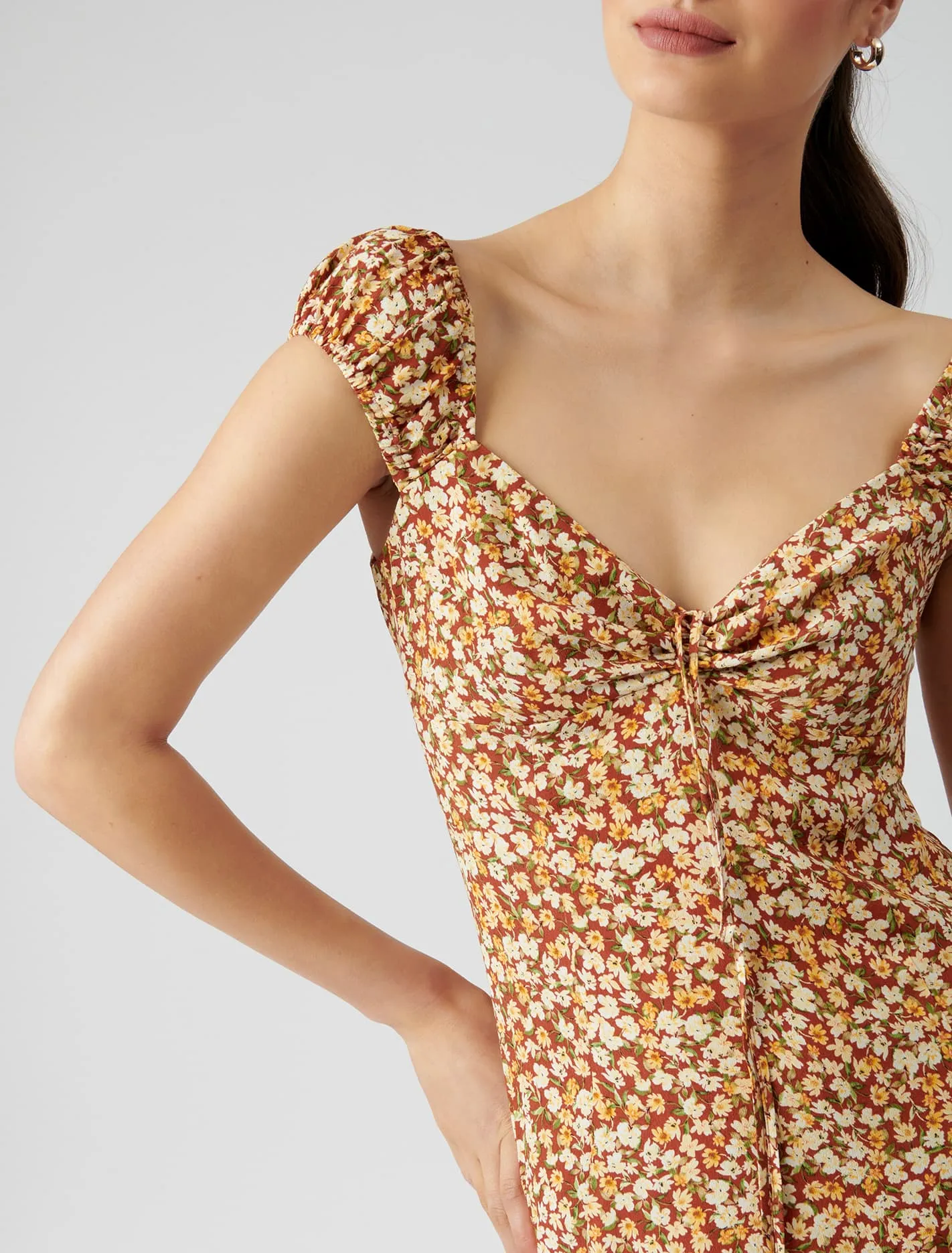 Madi Tie Front Midi Dress
