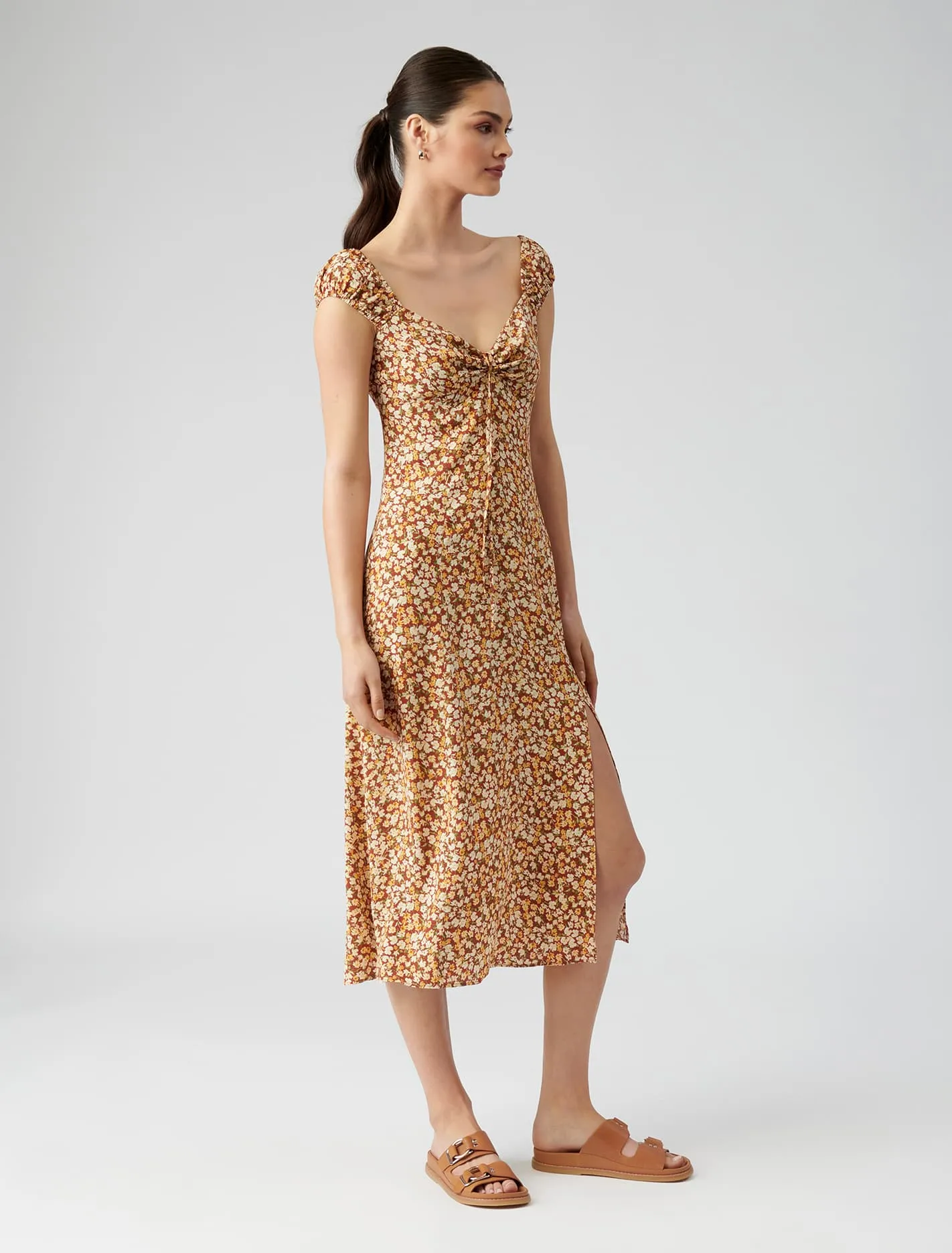 Madi Tie Front Midi Dress