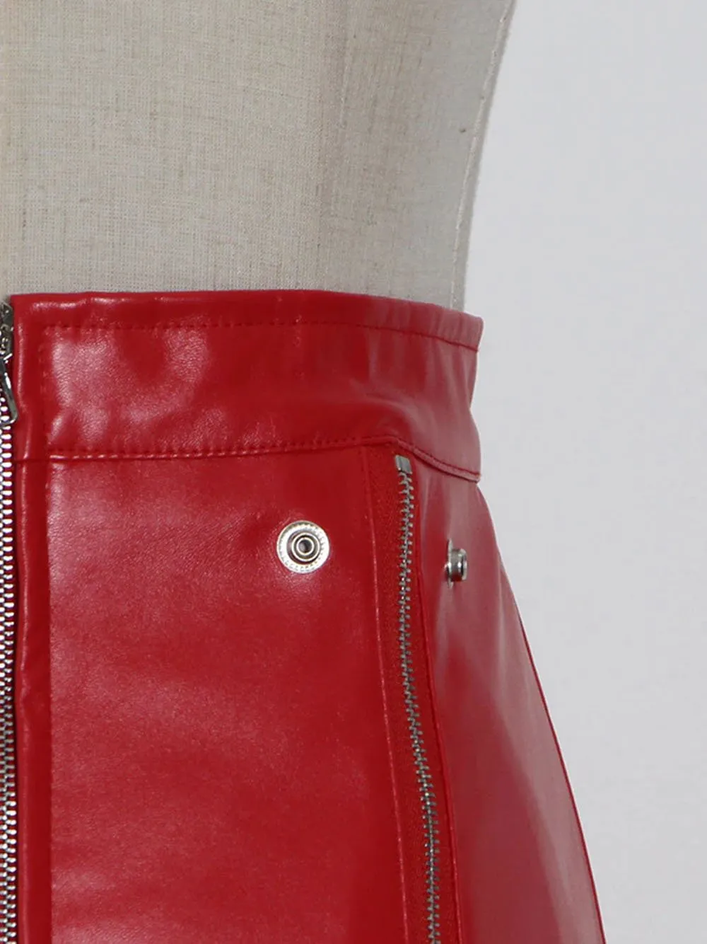 MAELLE Leather Midi Skirt