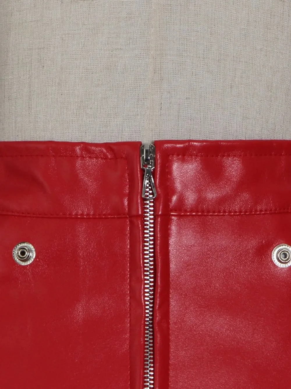 MAELLE Leather Midi Skirt