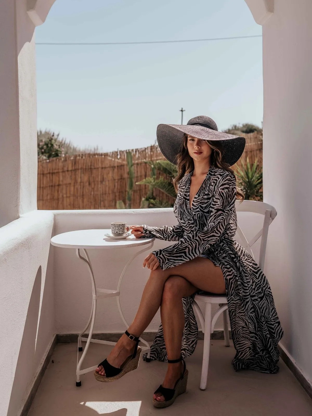 Maggie Sheer Maxi Beach Dress / Zebra
