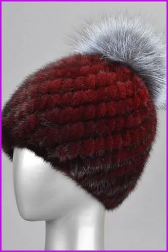 Mink Fur Pompom Ball Hat