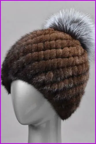 Mink Fur Pompom Ball Hat