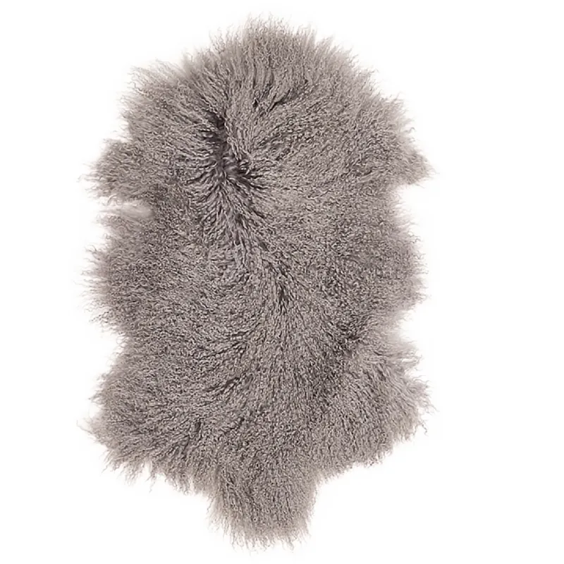 Mongolian | Sheepskin Throw | Light Grey