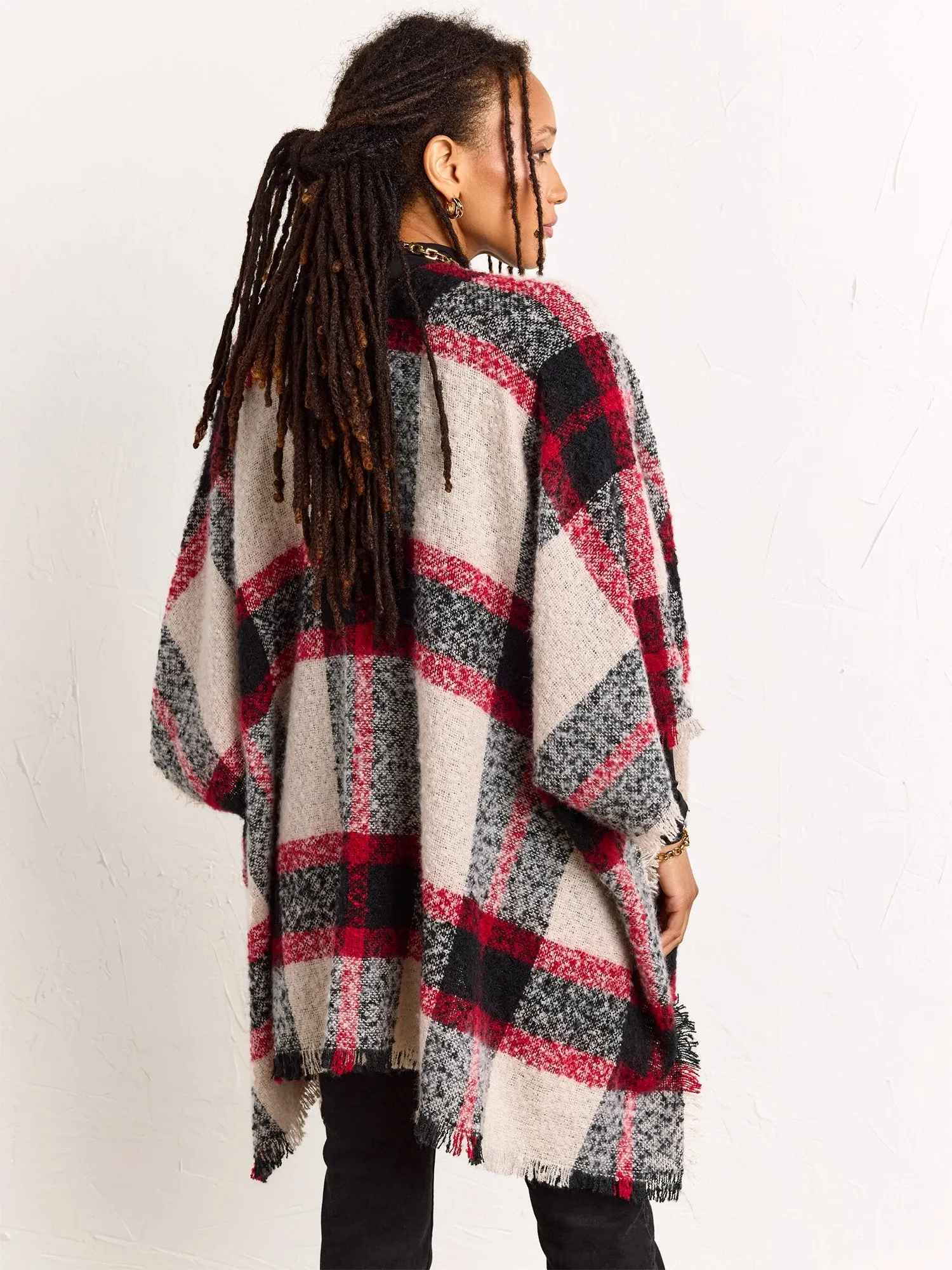 Multicolor Plaid Fringe Wrap - Justin Taylor