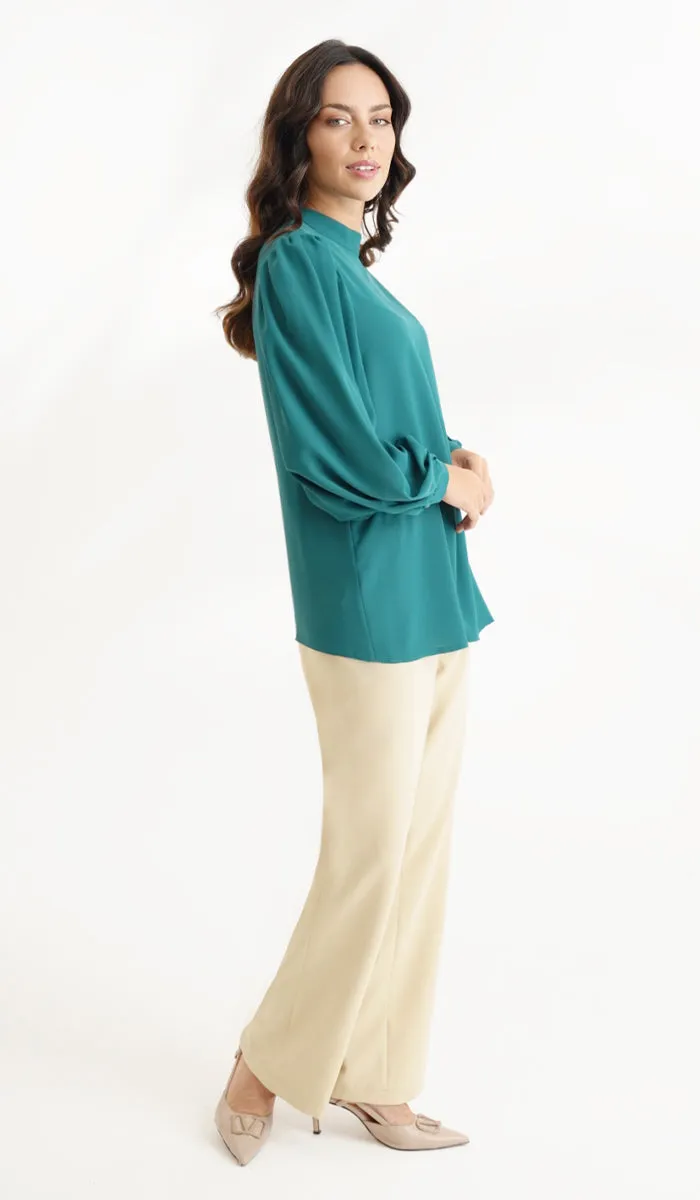 Nariman Essential Everyday Blouse - Forest- Final Sale