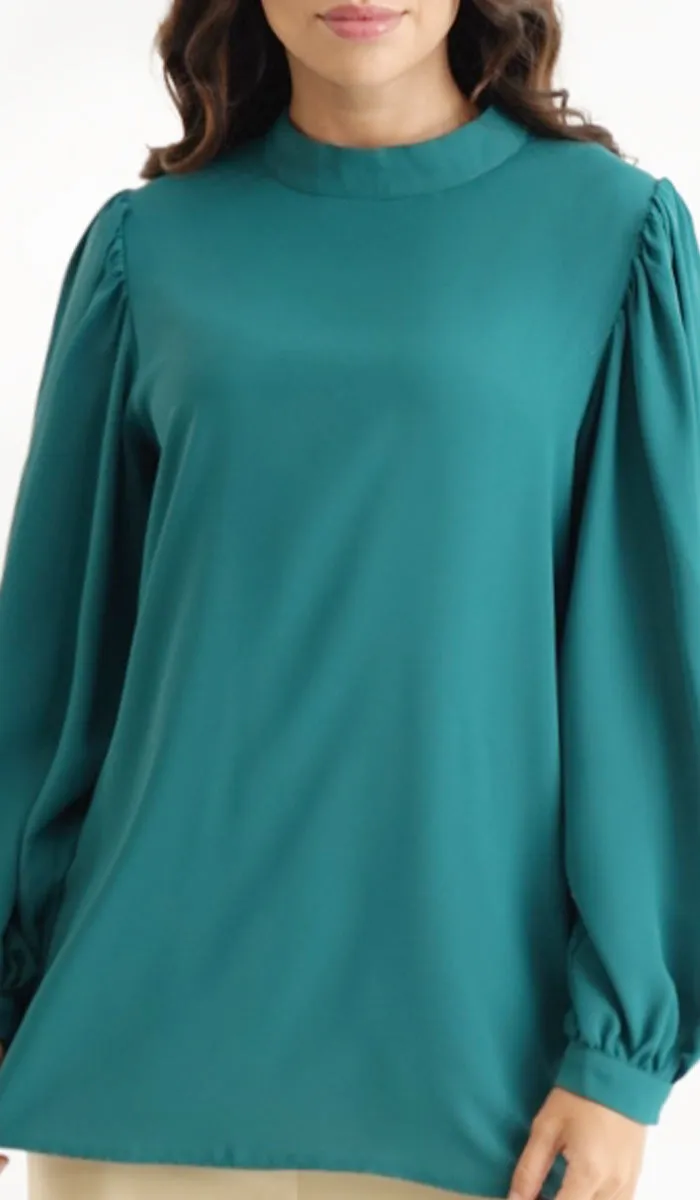 Nariman Essential Everyday Blouse - Forest- Final Sale