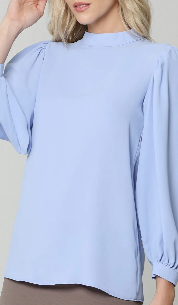 Nariman Essential Everyday Blouse - Powder Blue - Final Sale