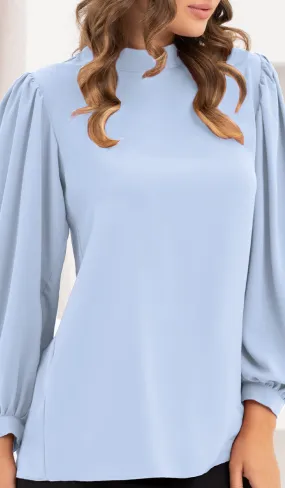 Nariman Essential Everyday Blouse - Powder Blue - Final Sale