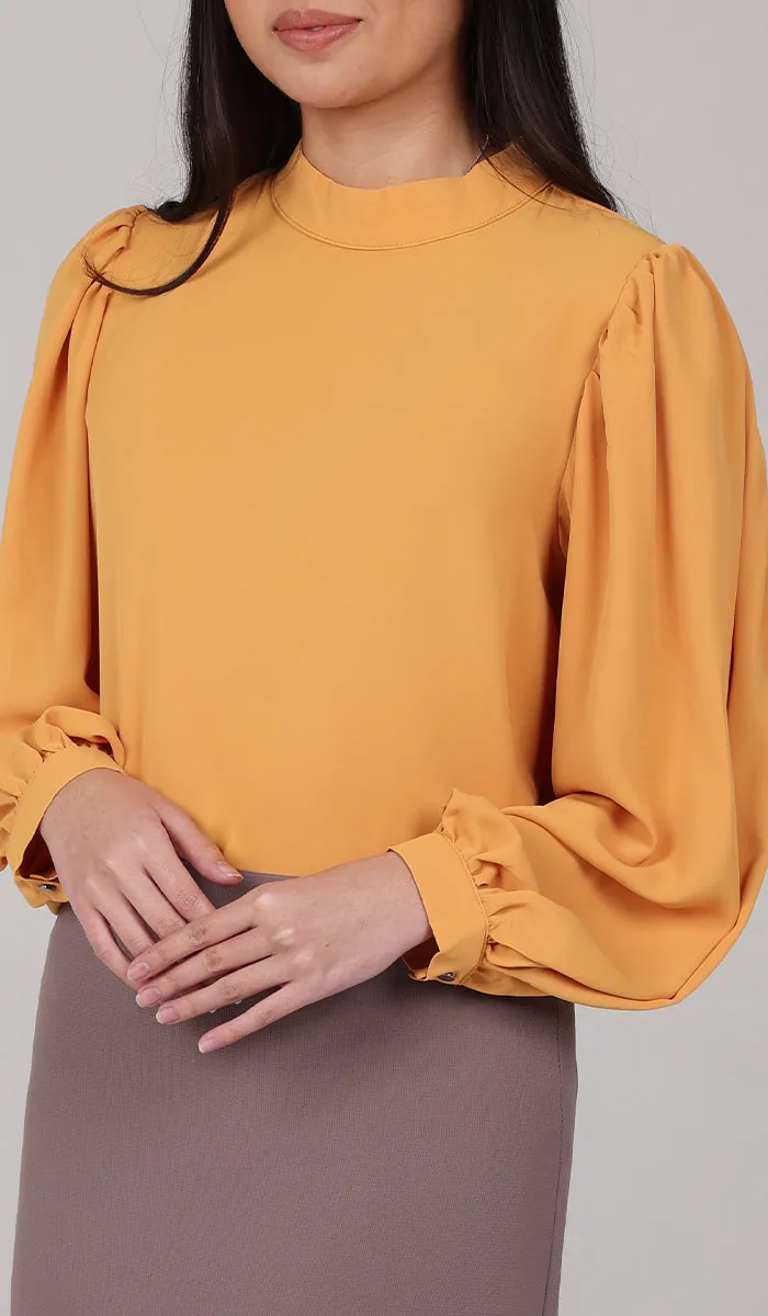 Nariman Essential Everyday Blouse - Saffron - Final Sale