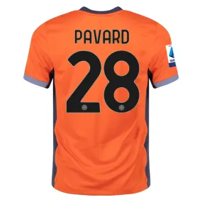 Nike Inter Benjamin Pavard Third Jersey w/ Serie A   Copa Italia Patches 23/24 (Safety Orange/Thunder Blue)