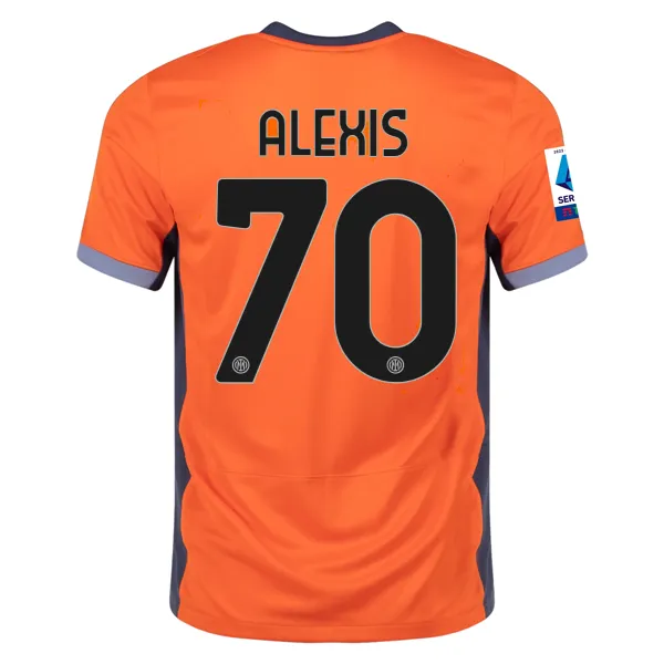 Nike Inter Milan Alexis Sanchez Third Jersey w/ Serie A   Copa Italia Patches 23/24 (Safety Orange/Thunder Blue)