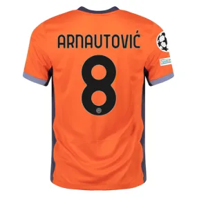 Nike Inter Milan Marko Arnautović Third Jersey w/ Champions League Patches 23/24 (Safety Orange/Thunder Blue)