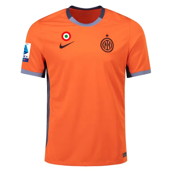 Nike Inter Milan Third Jersey w/ Serie A   Copa Italia Patches 23/24 (Safety Orange/Thunder Blue)