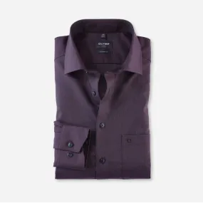 Olymp Pure Cotton Non-iron Luxor Twill Formal Shirt 1226 Aubergine