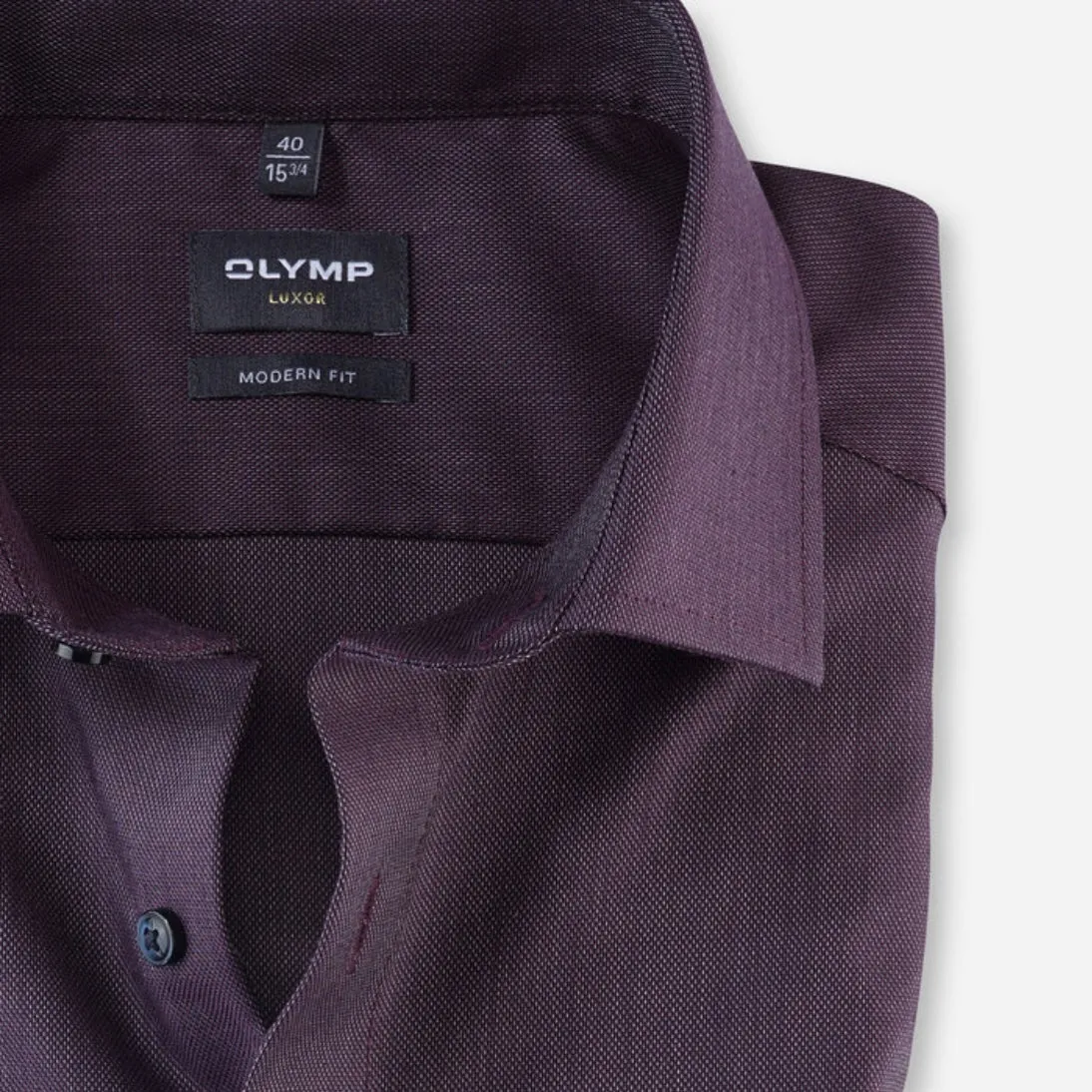 Olymp Pure Cotton Non-iron Luxor Twill Formal Shirt 1226 Aubergine
