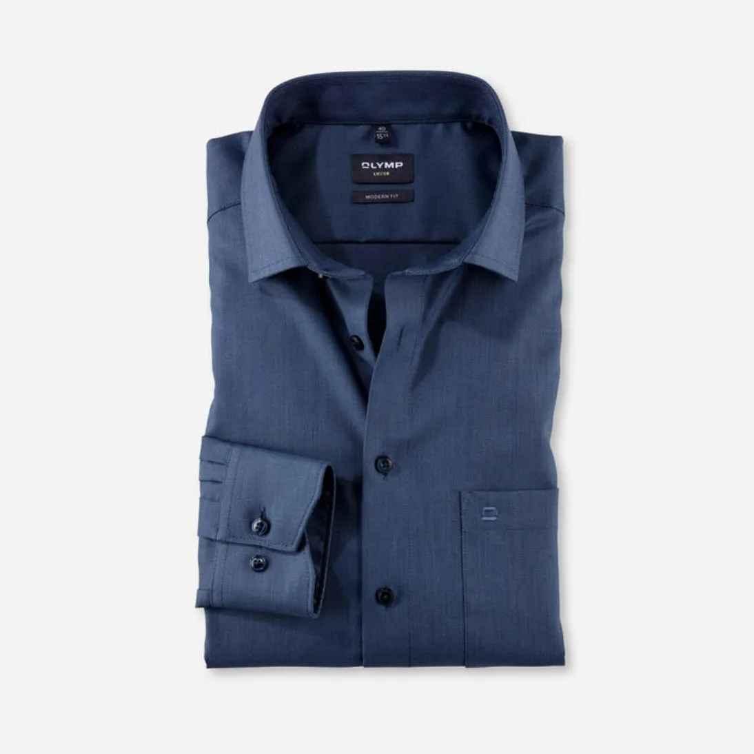 Olymp Pure Cotton Non-iron Luxor Twill Formal Shirt 1226 Blue