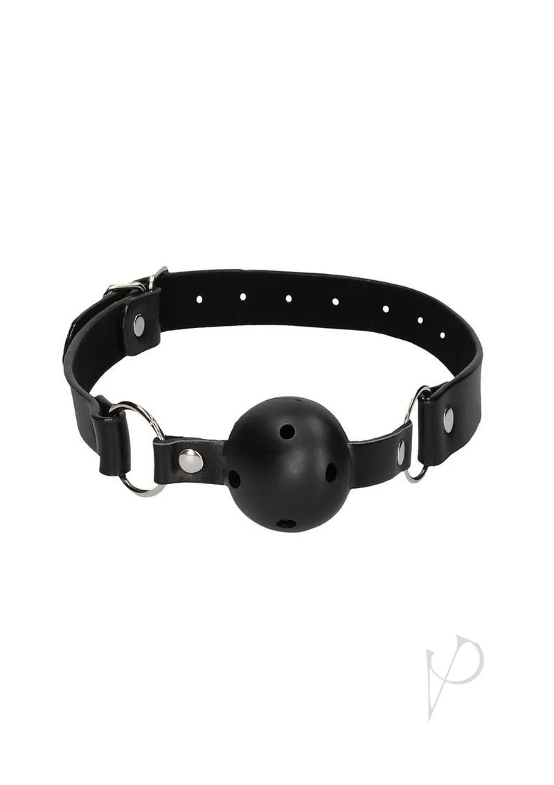 Ouch Breathable Ball Gag W/clamps Black