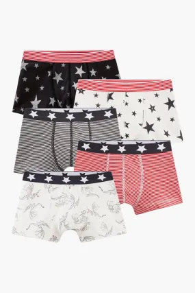 Petit Bateau 5-Pack Boys Boxer Shorts - Dragons (Size 3 left)