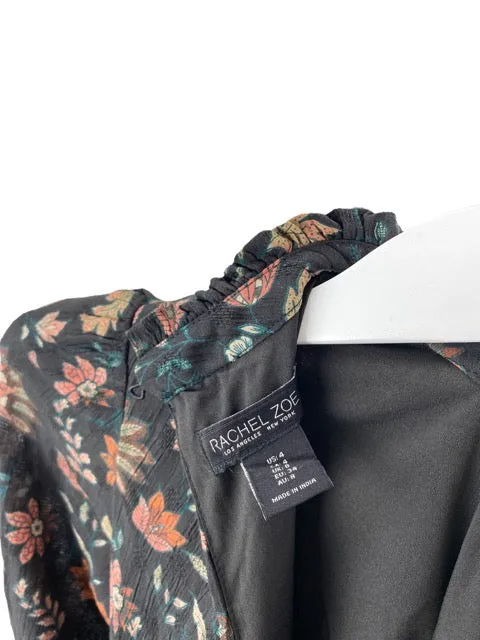 Rachel Zoe, Women's Floral Midi Dress, Brown/Multi, Size 4