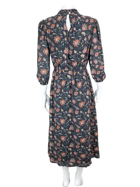 Rachel Zoe, Women's Floral Midi Dress, Brown/Multi, Size 4