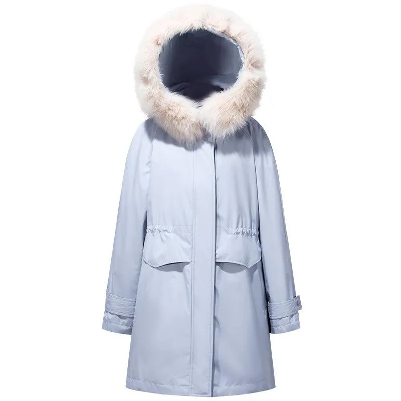 Removable Fox Fur Parka Coat