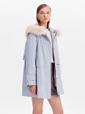 Removable Fox Fur Parka Coat