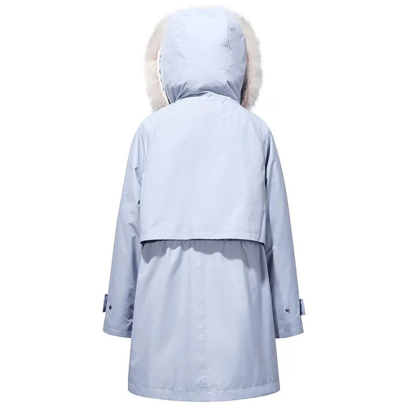 Removable Fox Fur Parka Coat