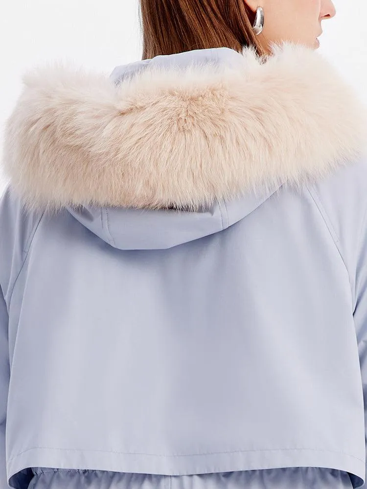 Removable Fox Fur Parka Coat