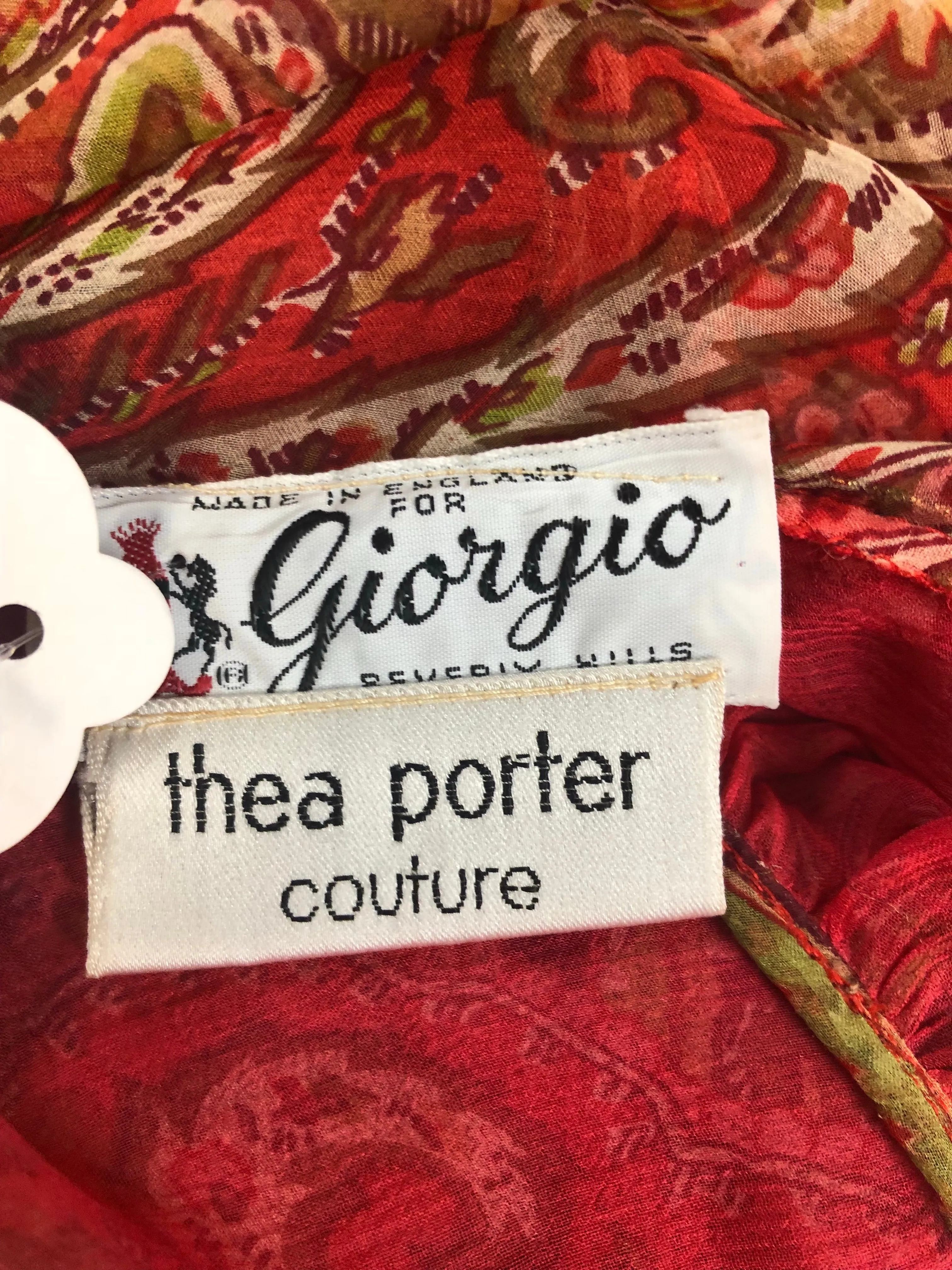 Reserved Thea Porter Red Sequin Chiffon Caftan