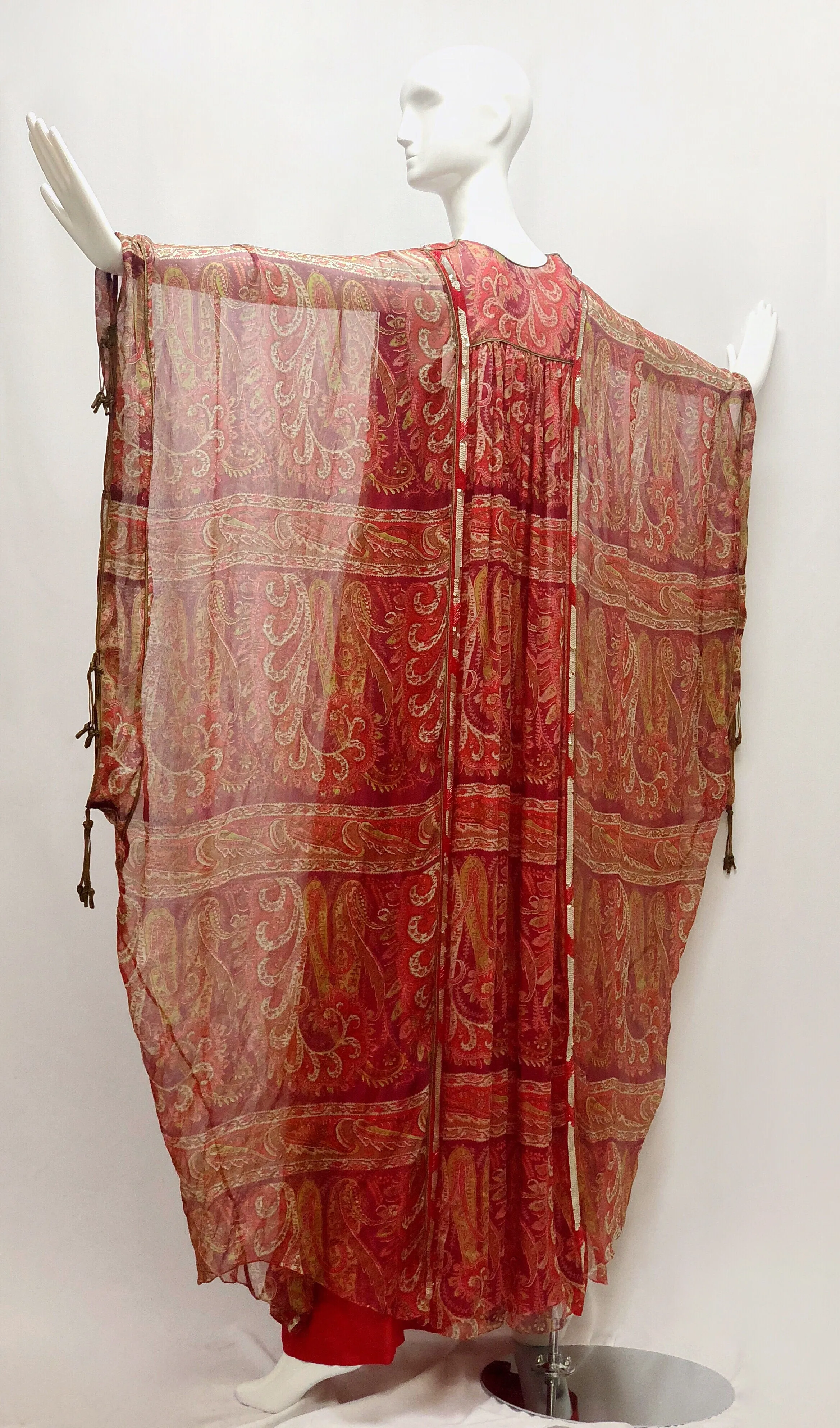 Reserved Thea Porter Red Sequin Chiffon Caftan