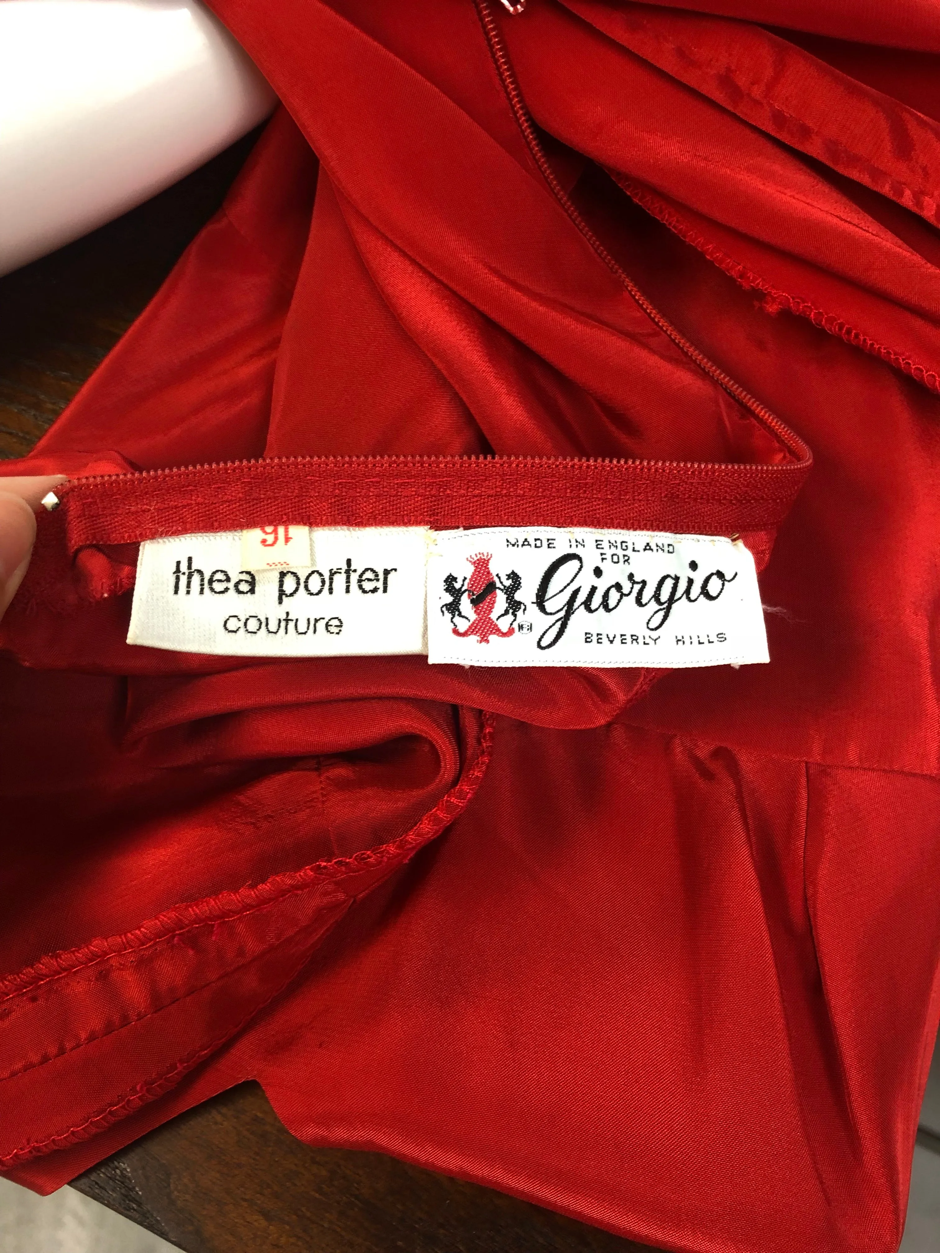 Reserved Thea Porter Red Sequin Chiffon Caftan