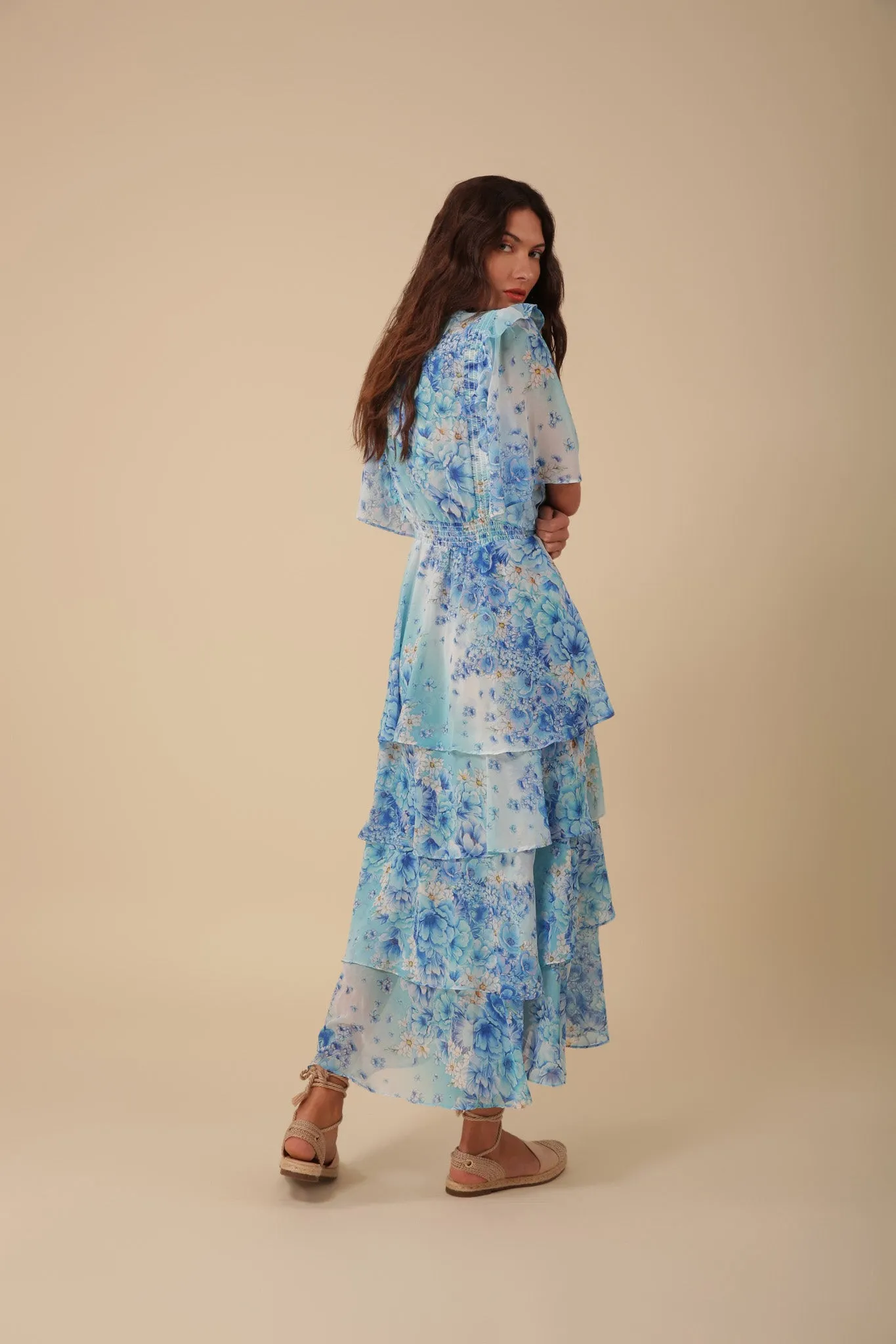 Ruffle V-Neck Dress