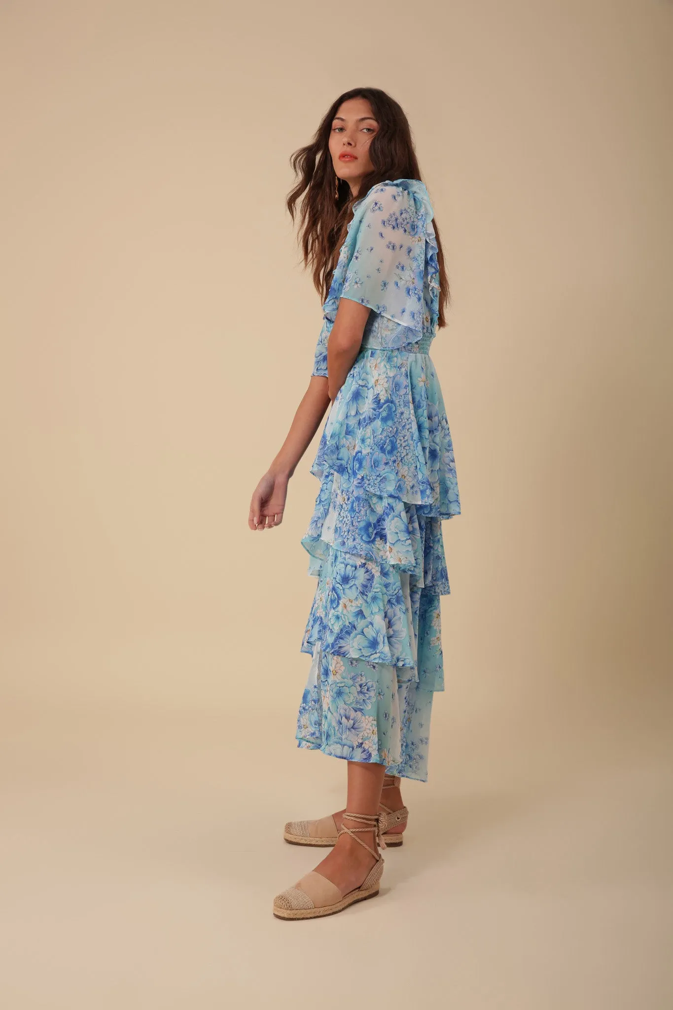 Ruffle V-Neck Dress