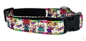 Rugrats dog collar adjustable buckle collar 5/8"wide or leash Petcollarshandmade