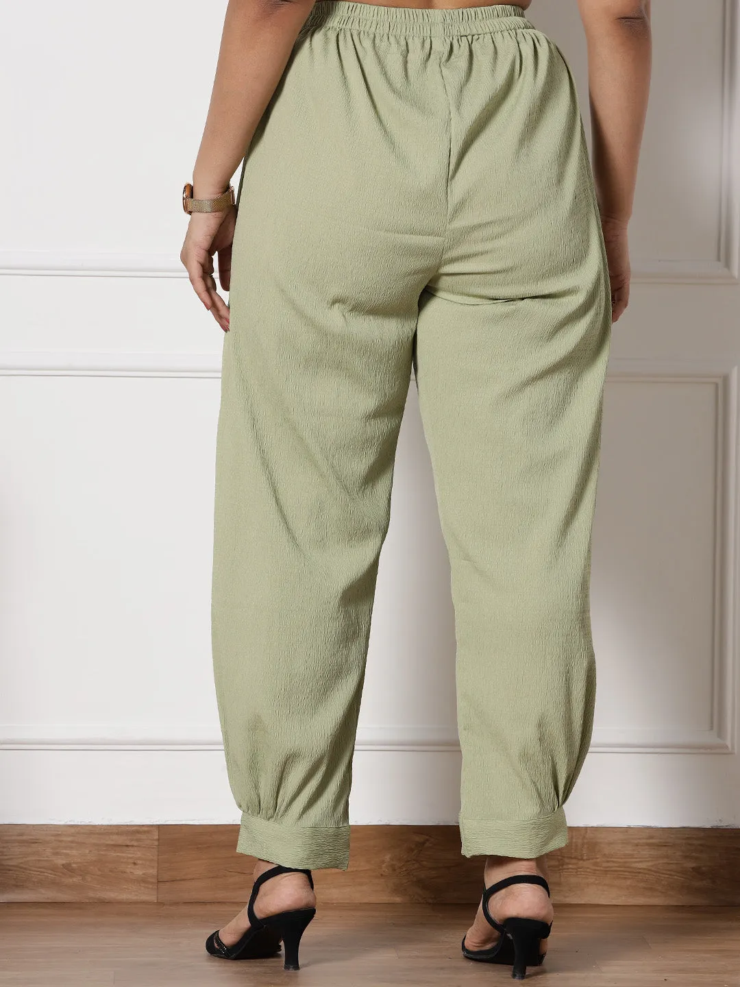 SageGreen Textured AfghaniSalwar