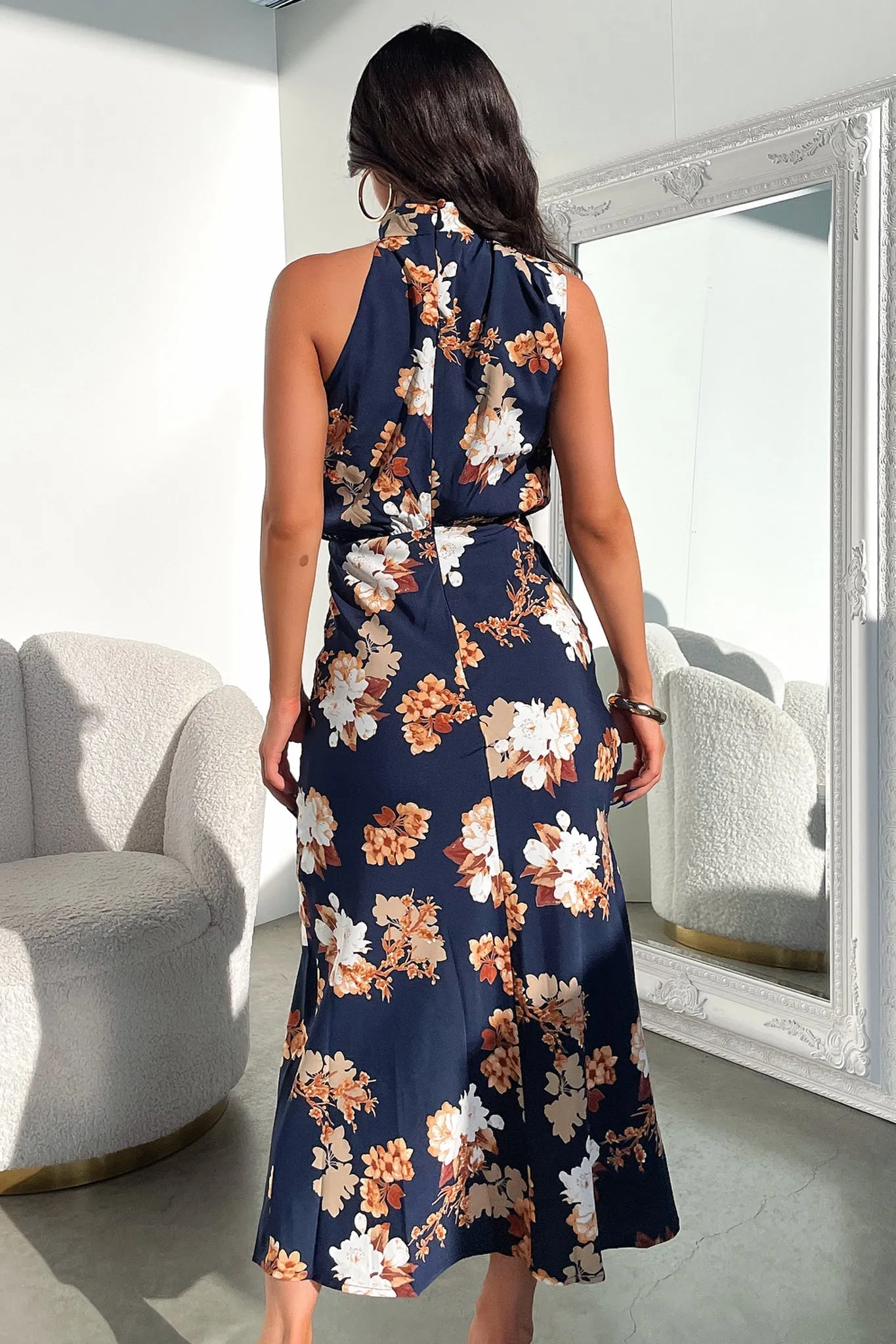 Santorini Maxi Dress - Navy Floral