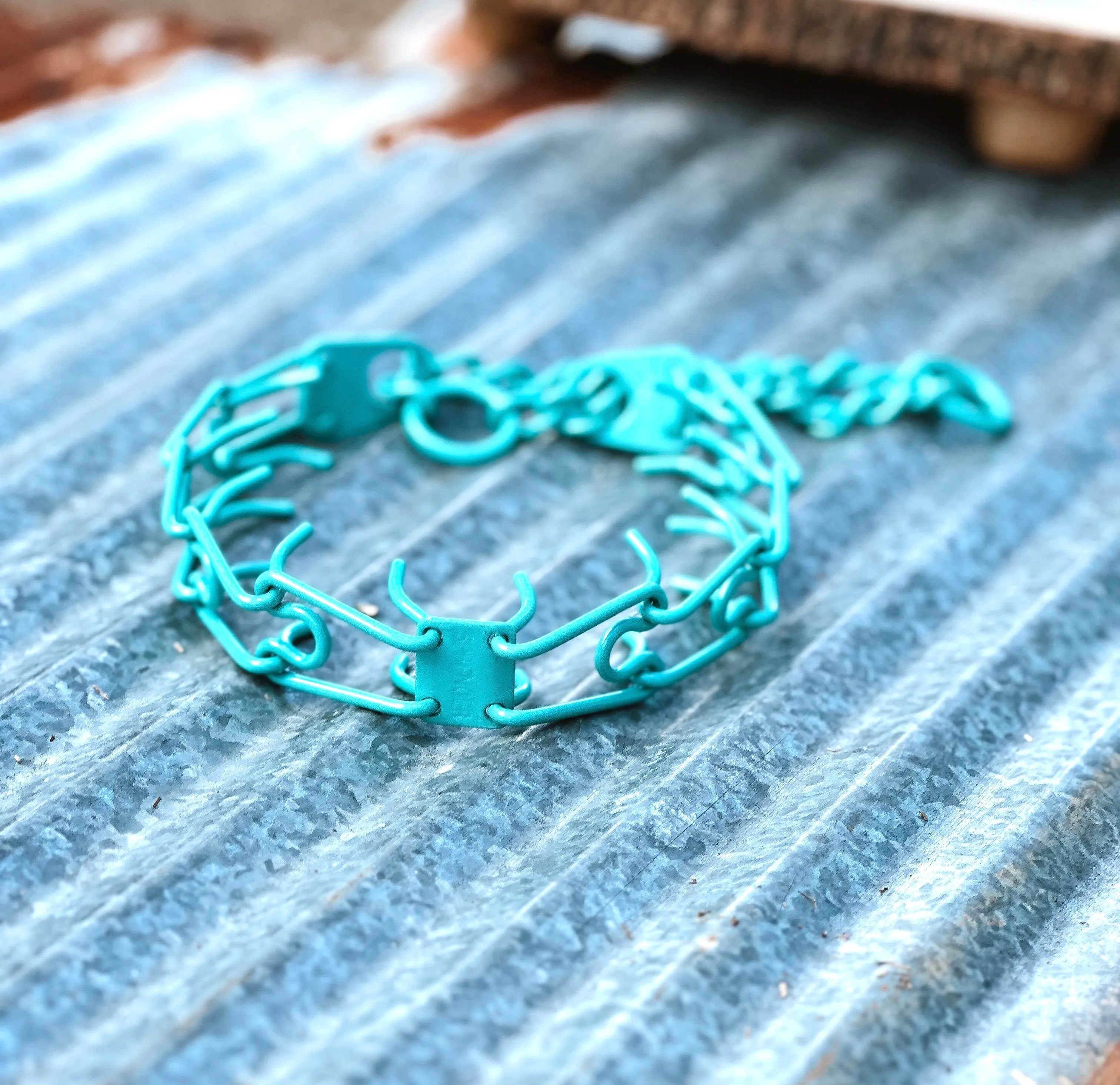 Seafoam Tiffs Custom Powder Coated Herm Sprenger Prong Collar for Dogs