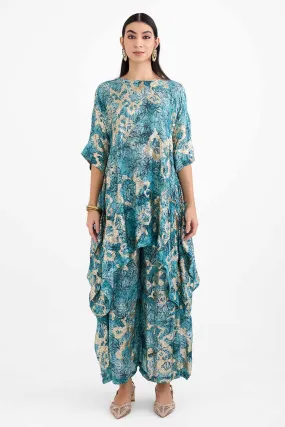 Sequin Embellished Marine Mayan Co-Ord Set