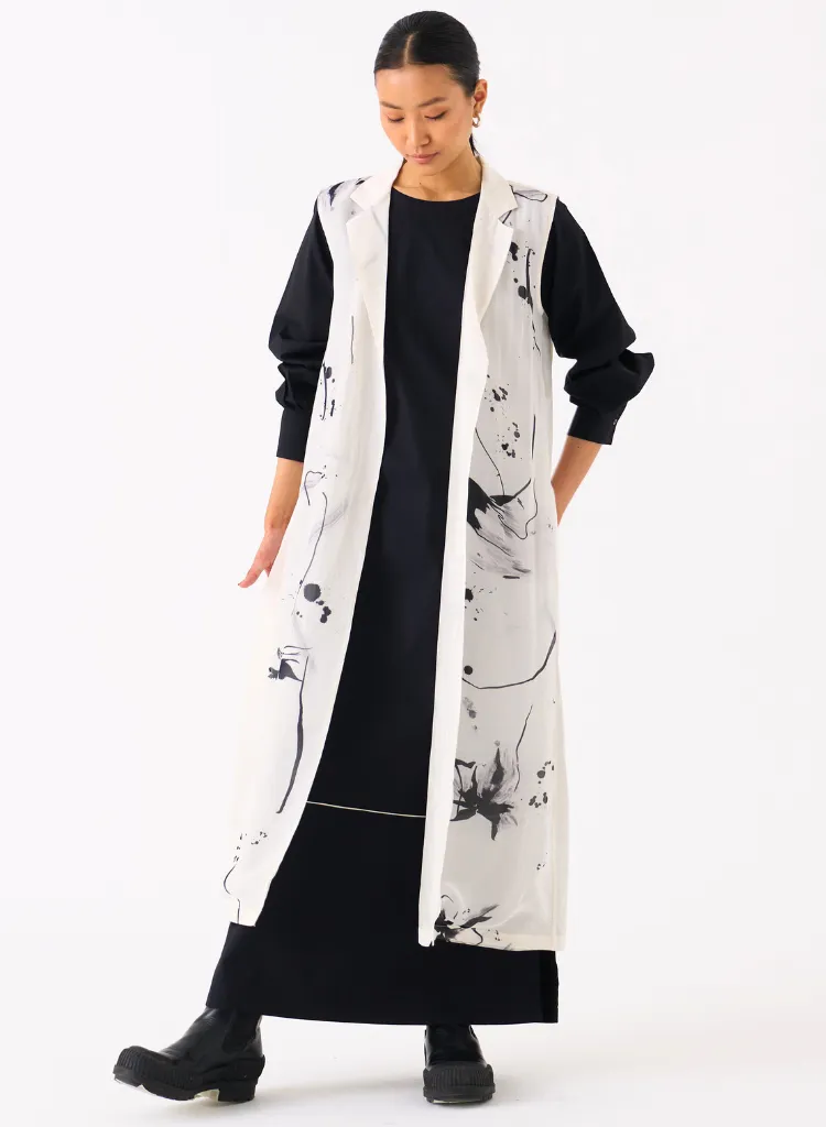 Sleeveless Back Pleat Jacket Set